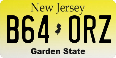 NJ license plate B64ORZ