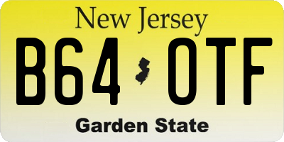NJ license plate B64OTF