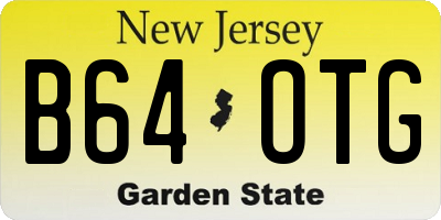 NJ license plate B64OTG