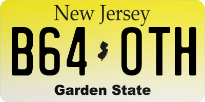 NJ license plate B64OTH