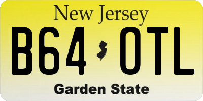 NJ license plate B64OTL