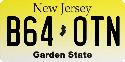 NJ license plate B64OTN