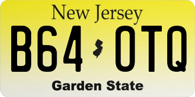 NJ license plate B64OTQ