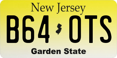 NJ license plate B64OTS