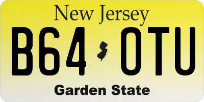 NJ license plate B64OTU