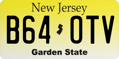 NJ license plate B64OTV