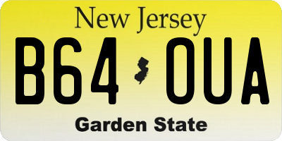 NJ license plate B64OUA