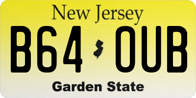 NJ license plate B64OUB