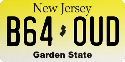 NJ license plate B64OUD