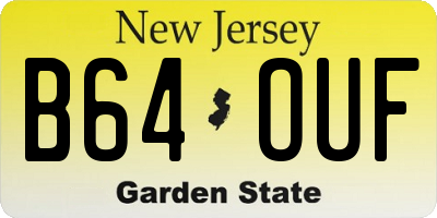 NJ license plate B64OUF