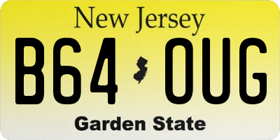 NJ license plate B64OUG