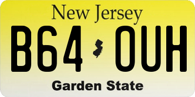 NJ license plate B64OUH