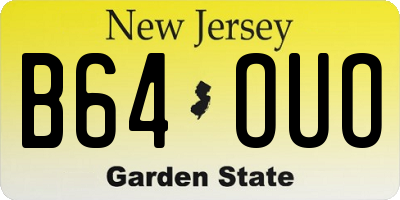 NJ license plate B64OUO
