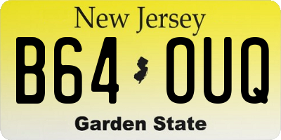 NJ license plate B64OUQ