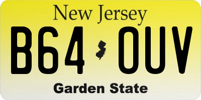 NJ license plate B64OUV