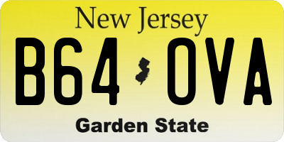 NJ license plate B64OVA