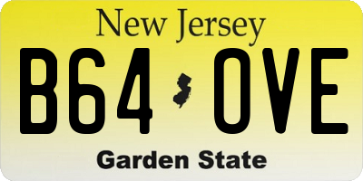 NJ license plate B64OVE