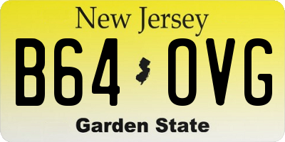 NJ license plate B64OVG