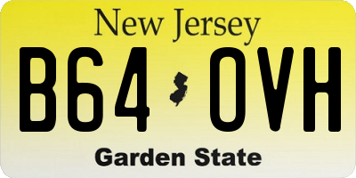 NJ license plate B64OVH
