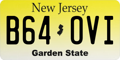 NJ license plate B64OVI