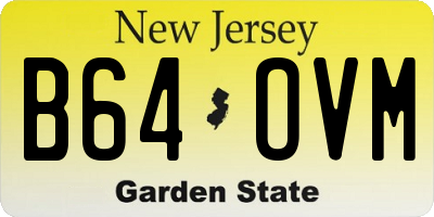 NJ license plate B64OVM