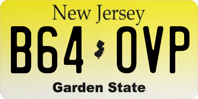 NJ license plate B64OVP