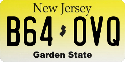 NJ license plate B64OVQ