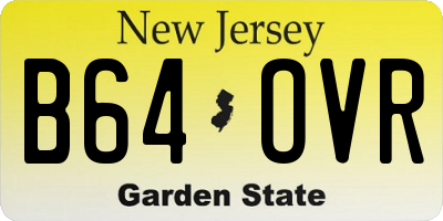 NJ license plate B64OVR
