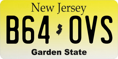 NJ license plate B64OVS