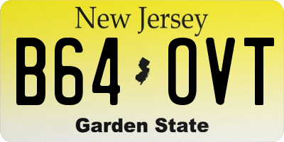 NJ license plate B64OVT