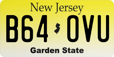 NJ license plate B64OVU