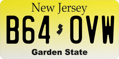 NJ license plate B64OVW