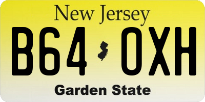 NJ license plate B64OXH