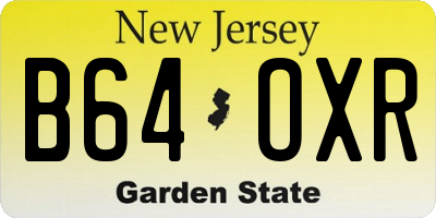 NJ license plate B64OXR