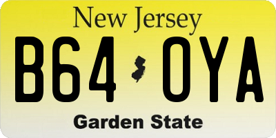 NJ license plate B64OYA