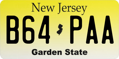 NJ license plate B64PAA