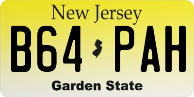 NJ license plate B64PAH