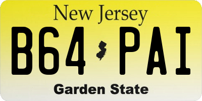 NJ license plate B64PAI