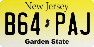 NJ license plate B64PAJ