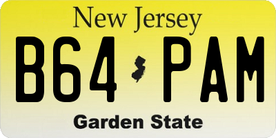 NJ license plate B64PAM