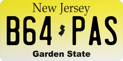 NJ license plate B64PAS