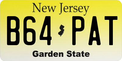 NJ license plate B64PAT