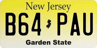 NJ license plate B64PAU