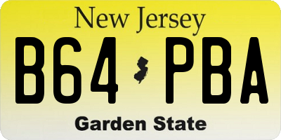 NJ license plate B64PBA