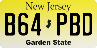 NJ license plate B64PBD