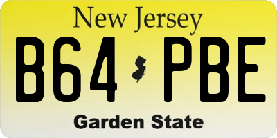 NJ license plate B64PBE