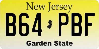 NJ license plate B64PBF