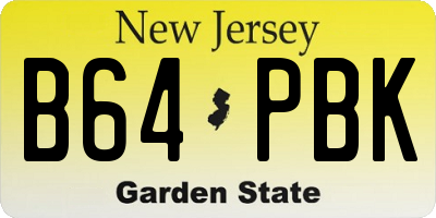 NJ license plate B64PBK
