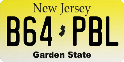 NJ license plate B64PBL
