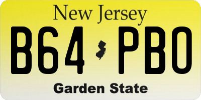NJ license plate B64PBO